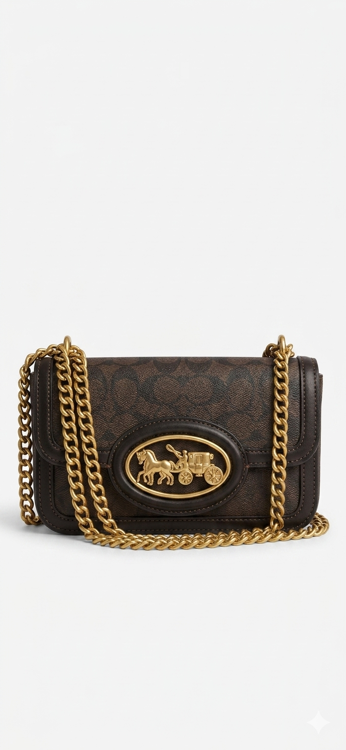 Coach Georgie Shoulder Bag In Signature Canvas (with Horse and Carriage)